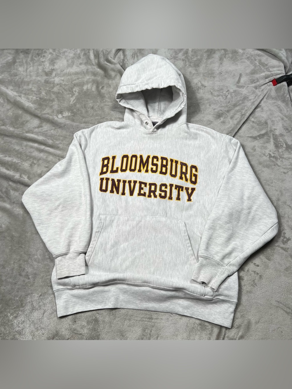 Vintage Champion Reverse Weave Bloomsburg University Hoodie Mens M Gray Huskies